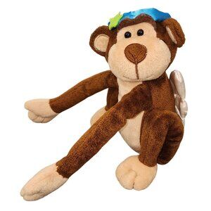 Y2K GMA Access 2002 Angel Monkey Plush Stuffed Animal Long Arms Sitting w/Halo
